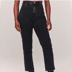 Abercrombie & Fitch Black Ankle Straight Jeans